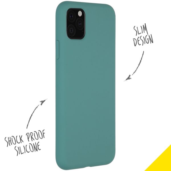 Liquid Silicone Backcover iPhone 11 Pro Max - Donkergroen - Donkergroen / Dark Green