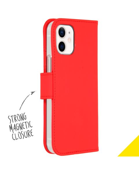 Accezz Wallet Softcase Bookcase iPhone 12 Mini - Rood / Rot / Red