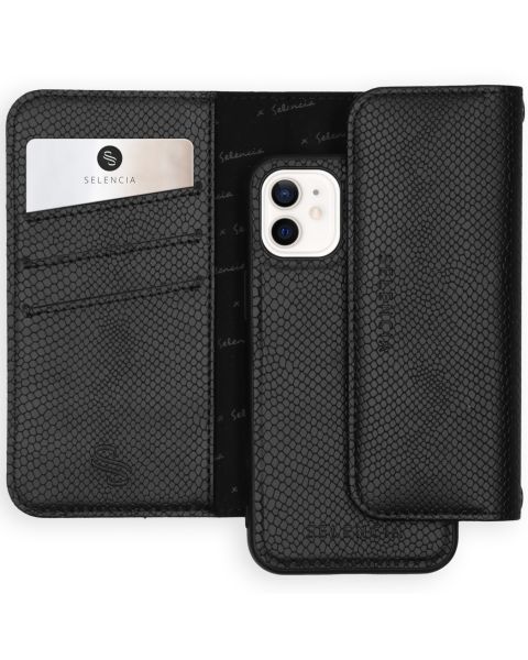 Selencia Tierra Uitneembare Slang Clutch iPhone 12 Mini - Zwart / Schwarz / Black