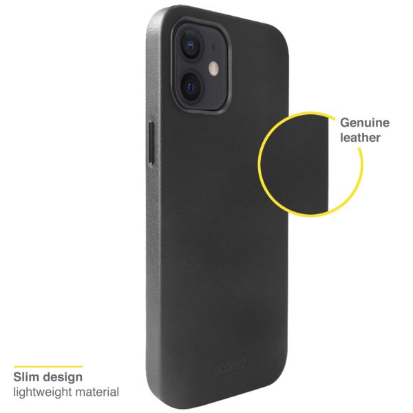 Leather Backcover mit MagSafe für das iPhone 12 Mini - Schwarz