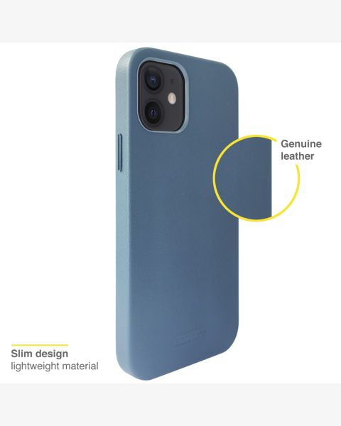 Leather Backcover mit MagSafe für das iPhone 12 Mini - Dunkelblau