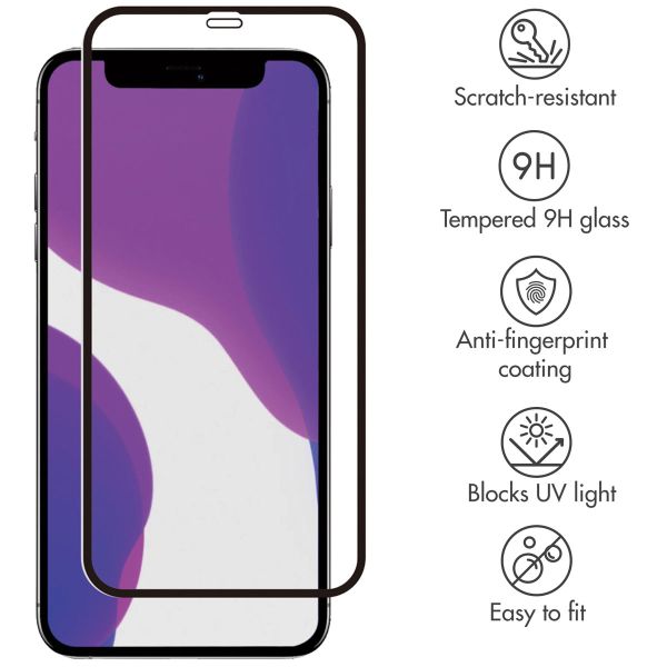 Premium Screen Protector aus gehärtetem Glas für das iPhone 12 (Pro) - Schwarz