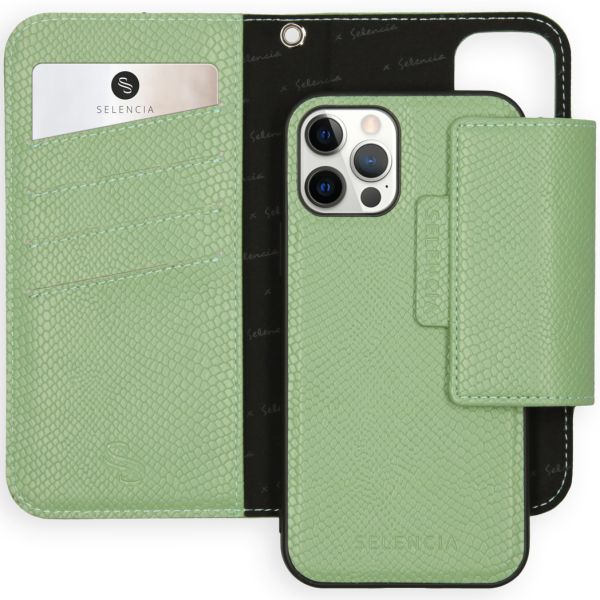 Llyr 2-in-1 Uitneembare Slang Bookcase iPhone 12 (Pro) - Groen / Green