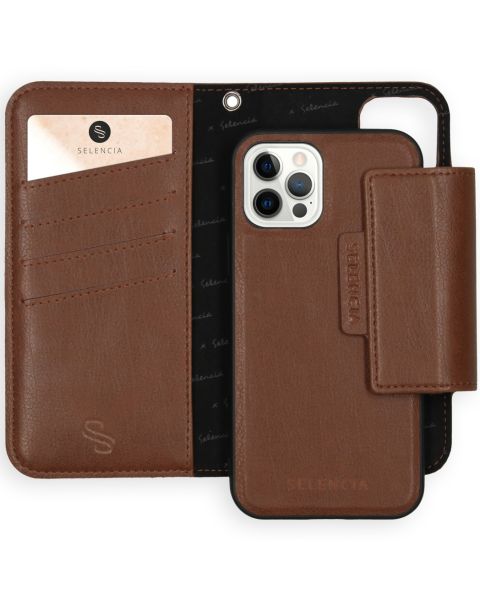 Selencia 2-in-1 Uitneembare Vegan Lederen Bookcase iPhone 12 (Pro)