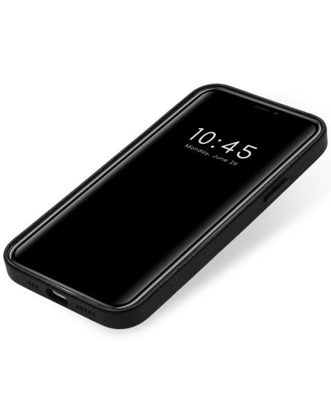 Selencia Gaia Slang Backcover iPhone 12 (Pro) - Zwart / Schwarz / Black