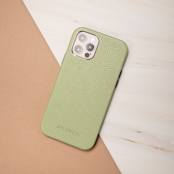 Selencia Gaia Slang Backcover iPhone 12 (Pro) - Groen / Grün  / Green