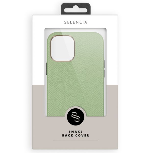 Selencia Gaia Slang Backcover iPhone 12 (Pro) - Groen / Grün  / Green