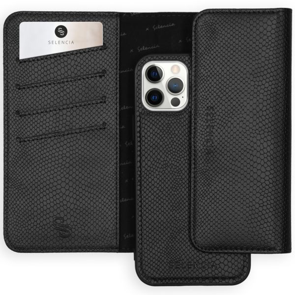 Selencia Tierra Uitneembare Slang Clutch iPhone 12 (Pro) - Zwart / Schwarz / Black