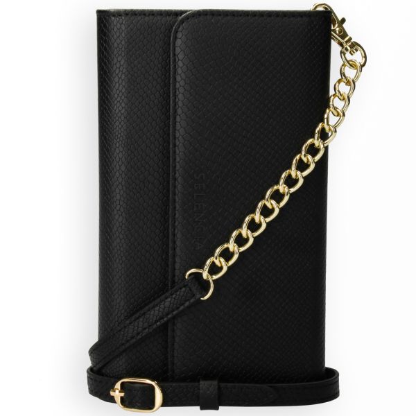 Selencia Tierra Uitneembare Slang Clutch iPhone 12 (Pro) - Zwart / Schwarz / Black