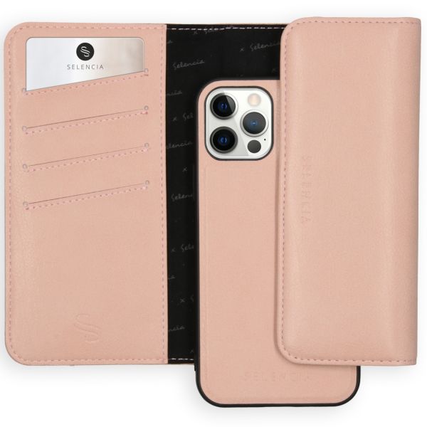 Selencia Uitneembare Vegan Lederen Clutch iPhone 12 (Pro) - Roze / Rosa / Pink