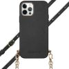 Aina Slang Hoesje met koord iPhone 12 (Pro) - Zwart - Zwart / Black