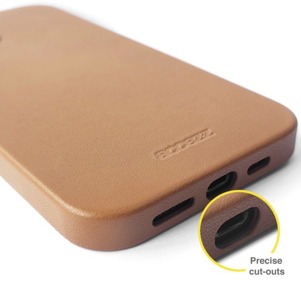Accezz Leather Backcover met MagSafe iPhone 12 (Pro) - Bruin / Braun  / Brown