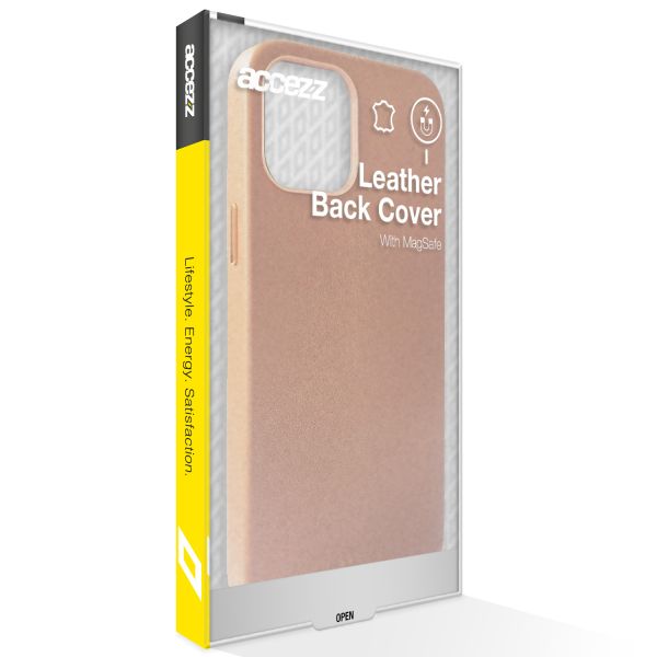 Accezz Leather Backcover met MagSafe iPhone 12 (Pro) - Bruin / Braun  / Brown