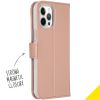 Accezz Wallet Softcase Bookcase iPhone 12 Pro Max - Rosé Goud / Roségold