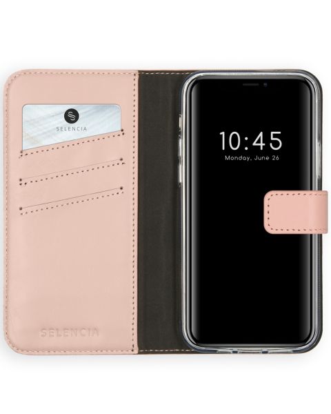 Selencia Echt Lederen Bookcase iPhone 12 Pro Max - Roze / Rosa / Pink