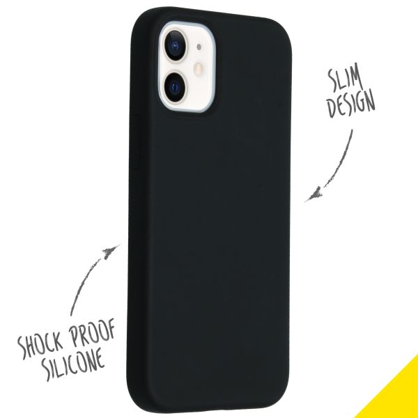 Liquid Silikoncase für das iPhone 12 Mini - Schwarz