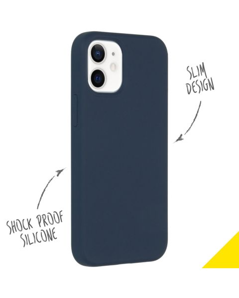 Liquid Silikoncase für das iPhone 12 Mini - Dunkelblau