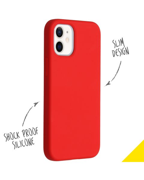 Liquid Silikoncase für das iPhone 12 Mini - Rot