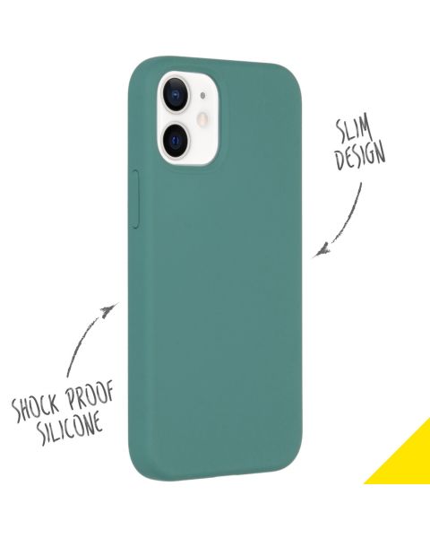 Liquid Silikoncase für das iPhone 12 Mini - Dunkelgrün