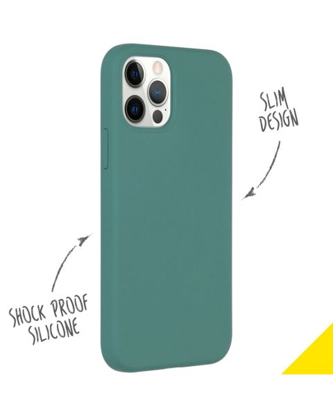 Liquid Silikoncase für das iPhone 12 (Pro) - Dunkelgrün