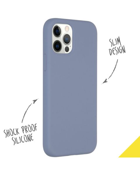 Liquid Silikoncase für das iPhone 12 (Pro) - Lavender Gray
