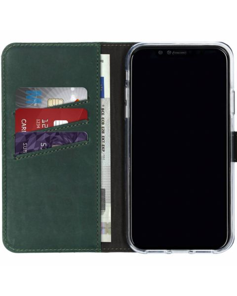 Echtleder Klapphülle Grün für das iPhone Xr