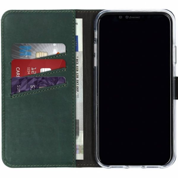Echtleder Klapphülle Grün für das iPhone Xr