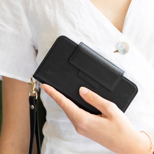 Selencia 2-in-1 Uitneembare Vegan Lederen Bookcase iPhone Xr - Zwart / Schwarz / Black