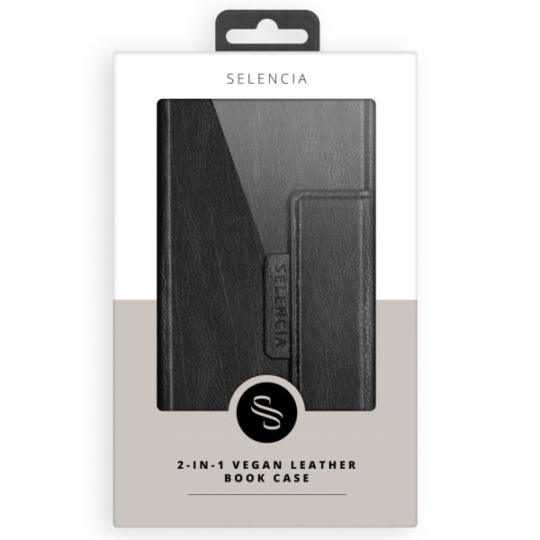Selencia 2-in-1 Uitneembare Vegan Lederen Bookcase iPhone Xr - Zwart / Schwarz / Black