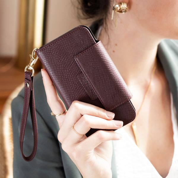 2-in-1 Uitneembare Slang Bookcase iPhone Xr - Donkerrood - Donkerrood / Dark Red