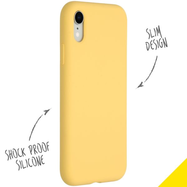 Liquid Silicone Backcover iPhone Xr - Yellow - Geel / Yellow