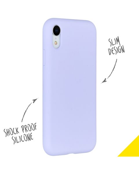 Liquid Silicone Backcover iPhone Xr - Paars - Paars / Purple