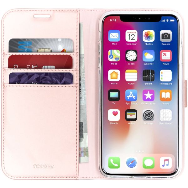 Wallet TPU Klapphülle Roségold für das iPhone Xs Max