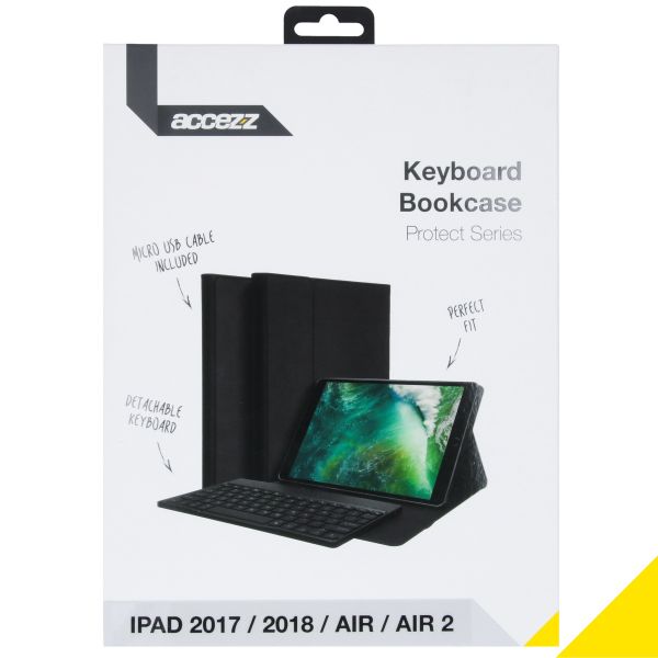 Accezz QWERTY Bluetooth Keyboard Bookcase iPad (2018)/(2017)/Air(2)
