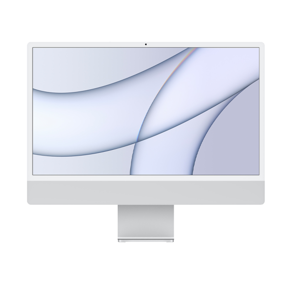 Refurbished iMac 24 Zoll | Apple M1 8-Core | 256 GB SSD | 8 GB RAM | 4 Anschlüsse | 8-Core GPU | Silber (Retina, 2021)