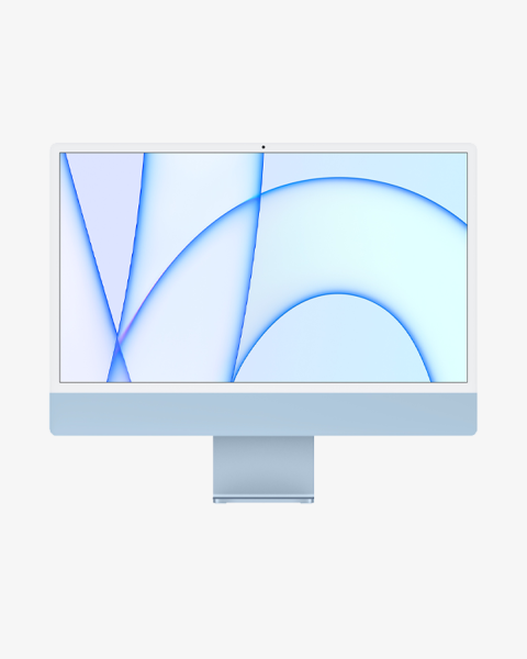 iMac 24 Zoll | Apple M1 8-core | 256 GB SSD | 8 GB RAM | 4 Anschlüsse | 8-core GPU | Blau (Retina, 2021)