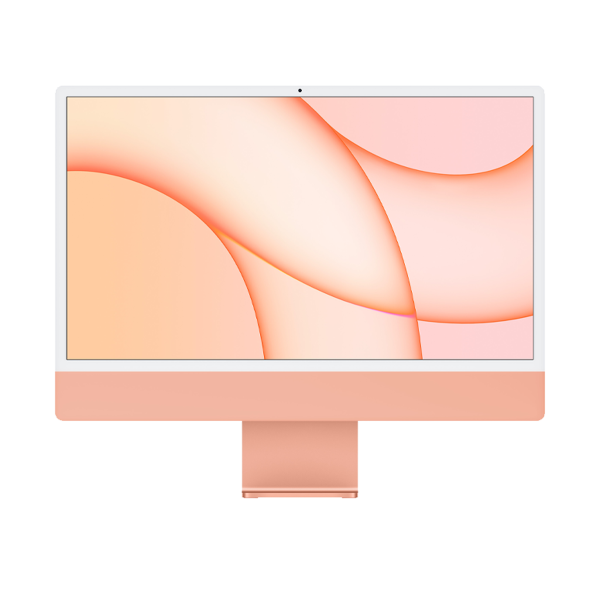 Refurbished iMac 24 Zoll | Apple M1 8-Core | 256 GB SSD | 8 GB RAM | 4 Anschlüsse | 8-Core GPU | Orange (Retina, 2021)