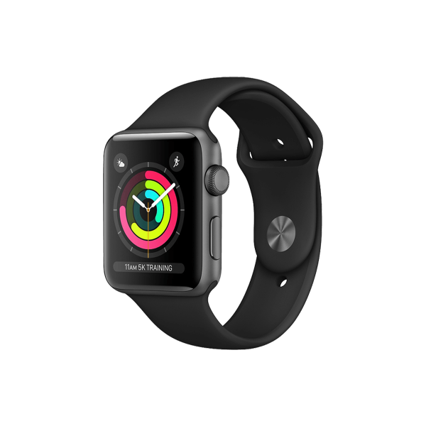 Refurbished Apple Watch Serie 1 | 38mm | Aluminium Spacegrau | Schwarzes Sportarmband | WiFi