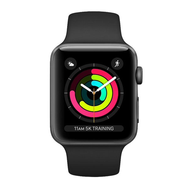 Refurbished Apple Watch Serie 1 | 42mm | Aluminium Spacegrau | Schwarzes Sportarmband | WiFi
