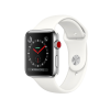 Refurbished Apple Watch Serie 3 | 42mm | Stainless Steel Silber | Weißes Sportarmband | GPS | WiFi + 4G