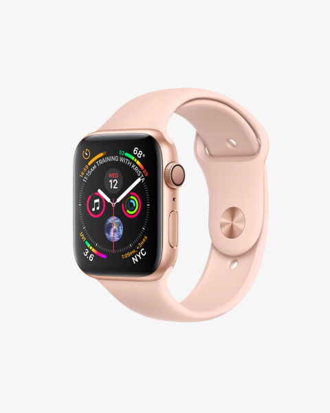 Refurbished Apple Watch Serie 4 | 44mm | Aluminium Gold | Rosa Sportarmband | GPS | WiFi + 4G