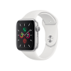 Refurbished Apple Watch Series 5 | 44mm | Aluminium Silber | Weißes Sportarmband | GPS | WiFi + 4G