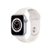 Refurbished Apple Watch Serie 6 | 40mm | Aluminium Silber | Weißes Sportarmband | GPS | WiFi + 4G