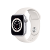 Refurbished Apple Watch Serie 6 | 40mm | Aluminium Silber | Weißes Sportarmband | GPS | WiFi