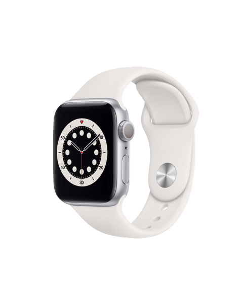 Refurbished Apple Watch Serie 6 | 40mm | Aluminium Silber | Weißes Sportarmband | GPS | WiFi + 4G