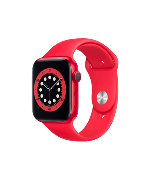 Refurbished Apple Watch Serie 6 | 44mm | Aluminium Rot | Rotes Sportband | GPS | WiFi