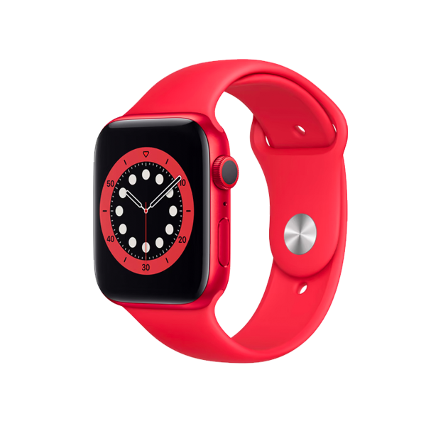 Refurbished Apple Watch Serie 6 | 44mm | Aluminium Rot | Rotes Sportarmband | GPS | WiFi + 4G