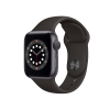 Refurbished Apple Watch Serie 6 | 40mm | Aluminium Spacegrau | Schwarzes Sportarmband | GPS | WiFi + 4G