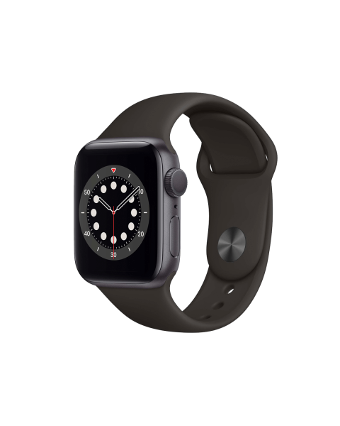 Refurbished Apple Watch Serie 6 | 40mm | Aluminium Spacegrau | Schwarzes Sportarmband | GPS | WiFi + 4G