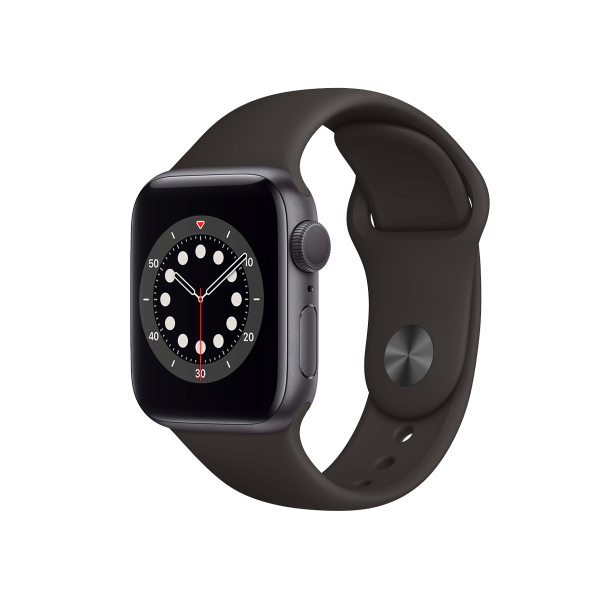 Refurbished Apple Watch Serie 6 | 40mm | Aluminium Spacegrau | Schwarzes Sportarmband | GPS | WiFi